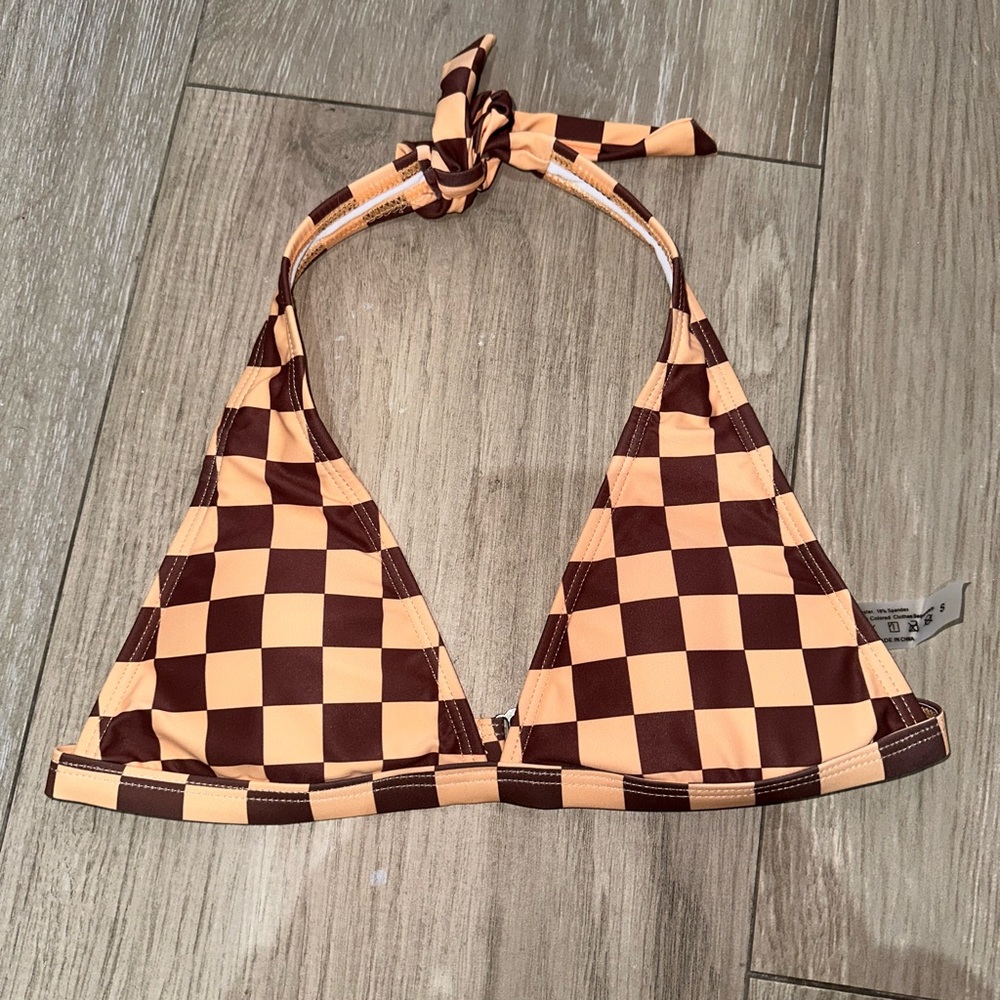 Shein checkered bikini top